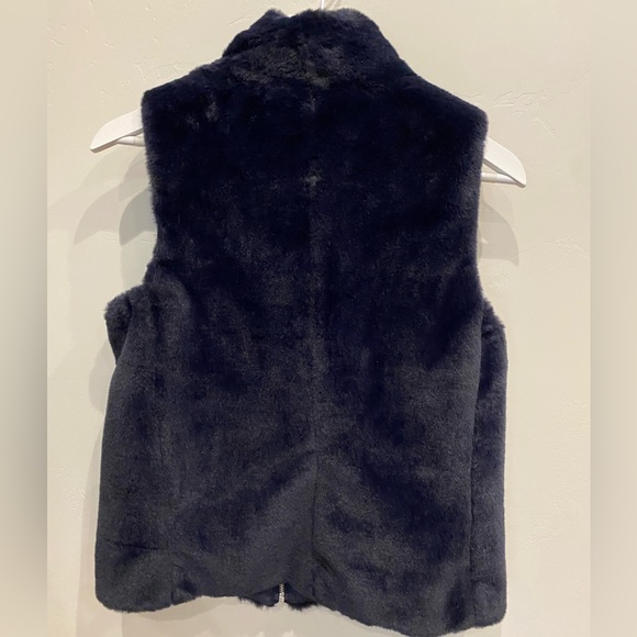 J. Crew Mercantile Navy Blue Faux Fur Zip Up Vest Small - Picture 11 of 16